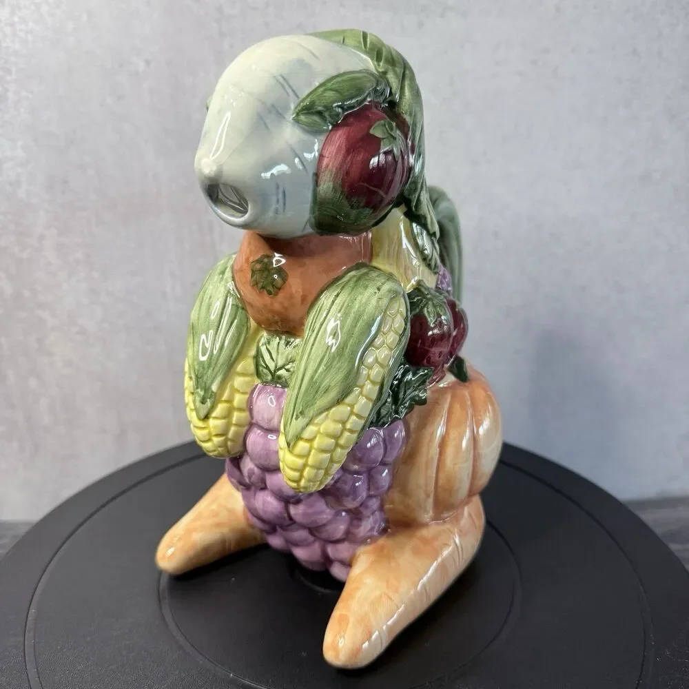 Ceramic Rabbit Pitcher Fruits And Vegetables CBK 1992